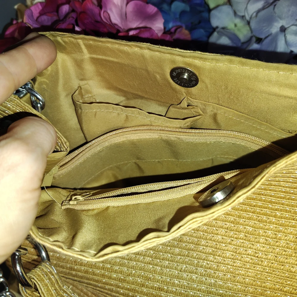 Gold Woven Chain With‎ Adjustable Stra Shoulder/Handbag Euc
